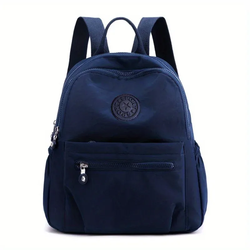 sac à dos en nylon de couleur unie, sac d'école de voyage léger, sac à dos de mode pour le travail, sac de voyage peut être accroché dans les bagages