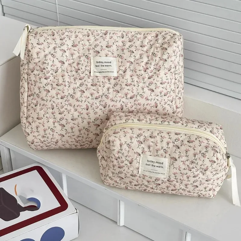 sac à cosmétiques imprimé floral pour femmes, sac à main, sac de rangement de voyage, sac de rangement de cosmétiques, sac matelassé de grande capacité, choisissez 1 parmi 3