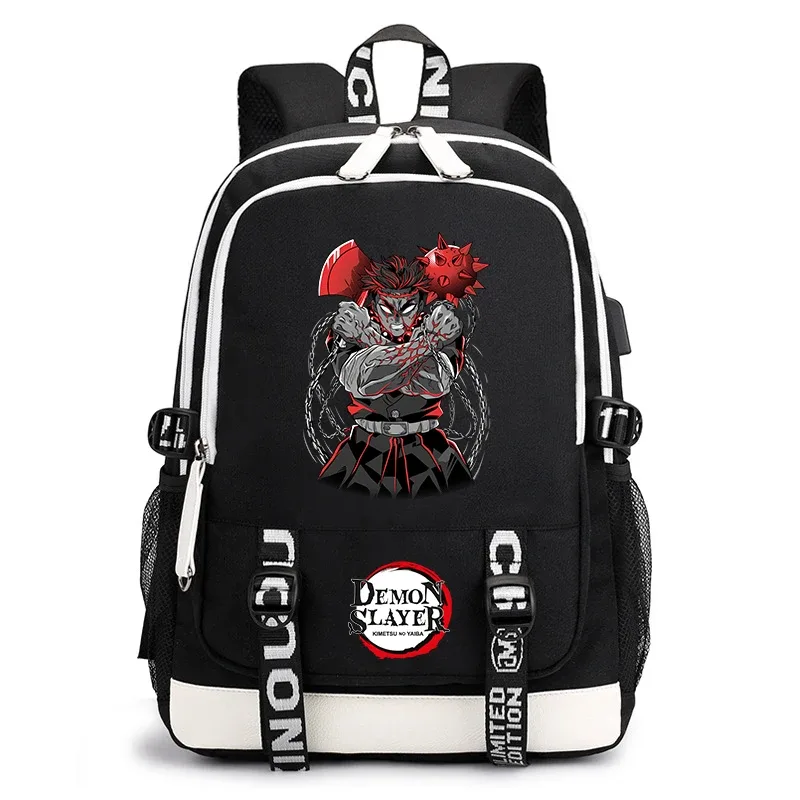 sac à dos demon slayer anime pour l'école, sac à dos léger avec port usb pour garçons, filles, enfants, étudiants