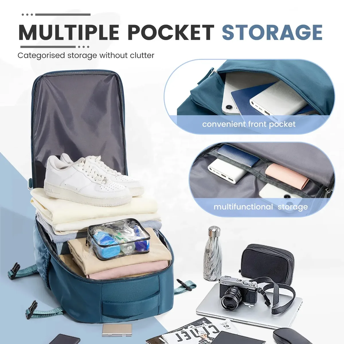 sac de cabine ryanair 40x20x25, sac à dos de compression sous vide pour homme, bagage à main, sac à dos pour ordinateur portable, sac de rangement sous vide pour vêtements 42x29x15