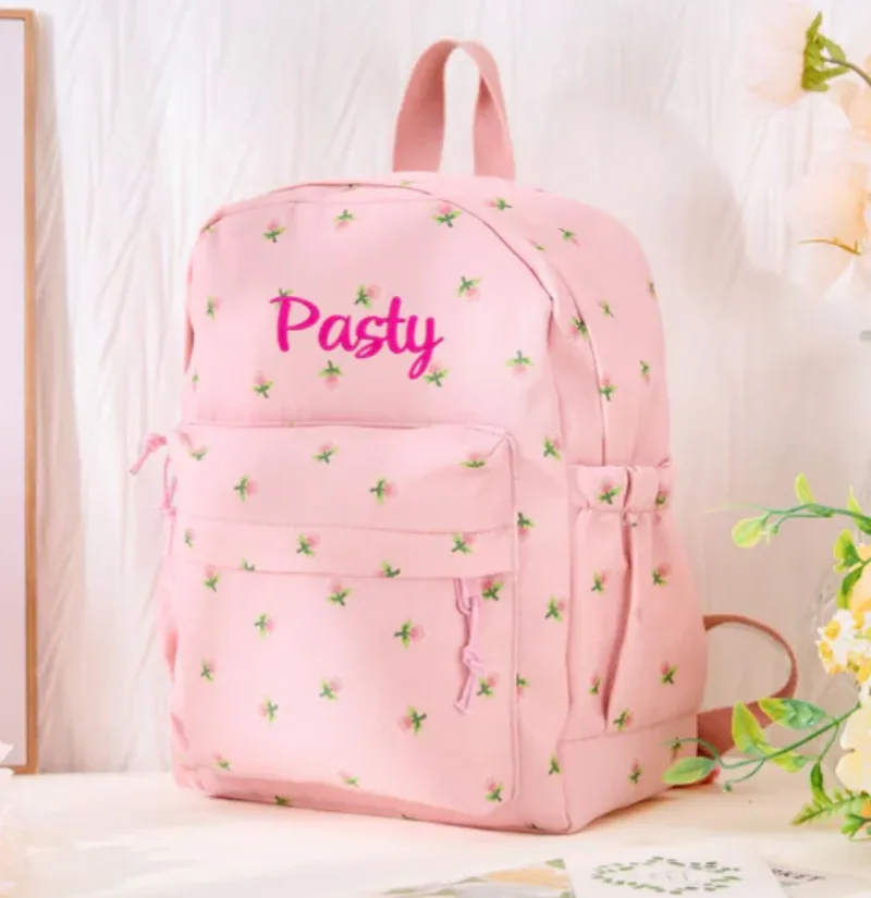 sac à dos personnalisé pour tout-petits, sac à dos floral brodé pour enfants, sac pour livre d'âge préscolaire, sac à dos pour enfants, sac pour garçons et filles