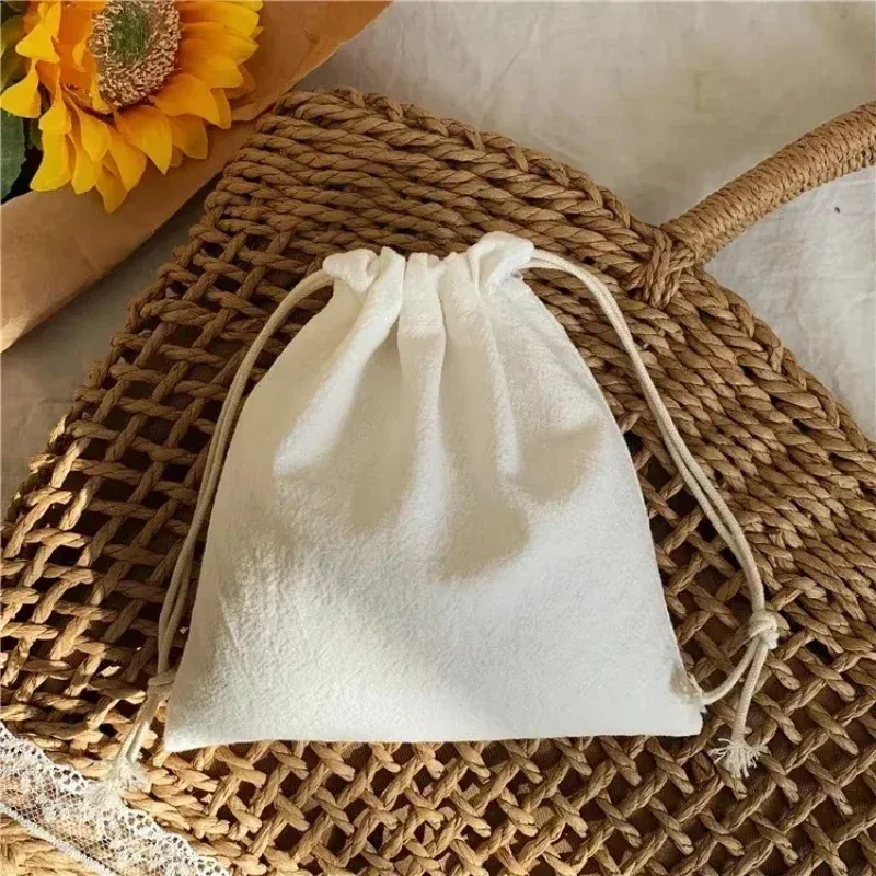 sac à cordon de couleur unie simple japonais pour femmes, pochette de rangement à cordon, sac de maquillage mignon, cadeau de noël, organisateur de bonbons et de bijoux