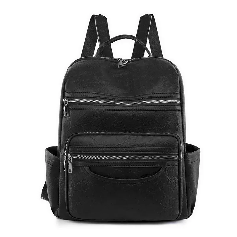 sac à dos classique en cuir véritable pour femmes, sac à dos en peau de mouton, sac de voyage de luxe, sac d'école à la mode pour filles, 2024