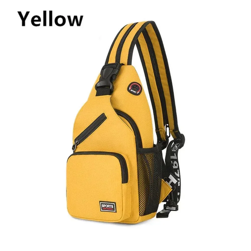 kismis messager épaule multi-fonctionnel hommes et femmes sac à dos sac de poitrine sac à dos de voyage avec trou pour casque