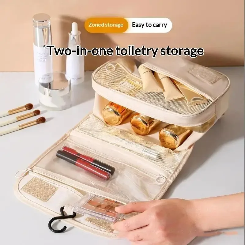 Sac de toilette de voyage suspendu imperméable, grande capacité, plusieurs poches, parfait pour les voyages, les vacances, les escapades