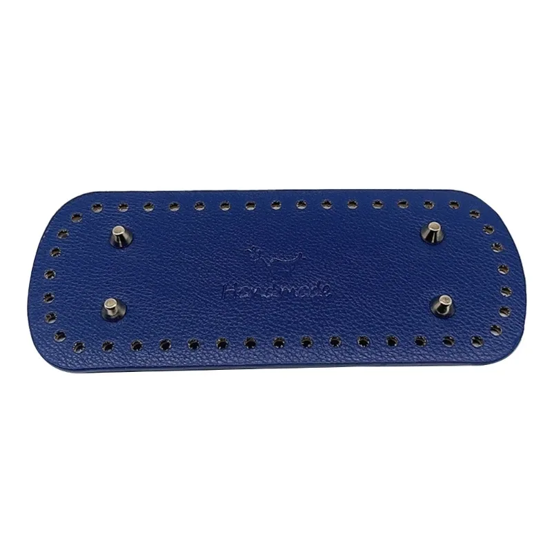 fond en cuir façonné, base ronde ovale faite à main avec trous pour sacs à tricoter, sacs à bandoulière,