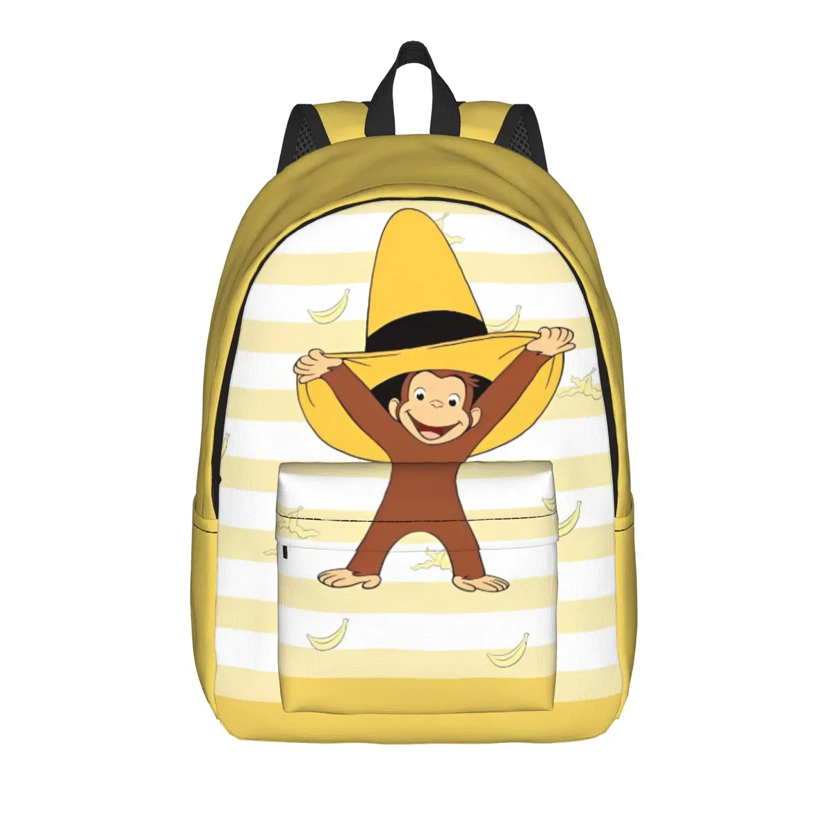 sac à dos curious george en toile pour hommes et femmes, sac à dos mignon pour étudiants, randonnée, voyage, collège, durable