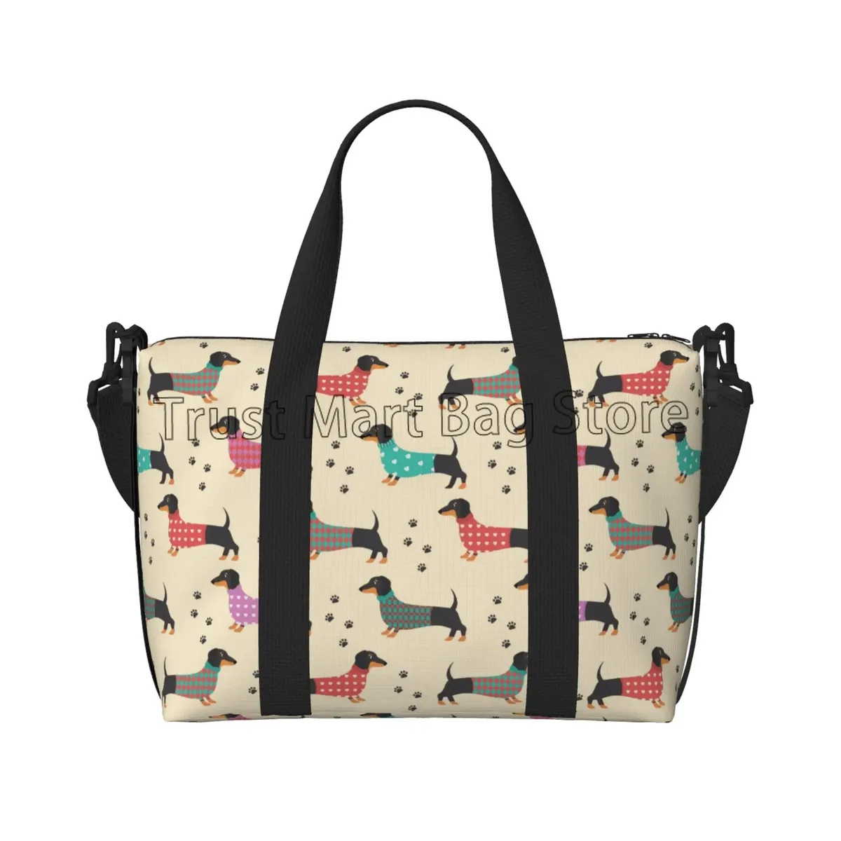 sac de sport personnalisé durable unisexe, sacs de voyage mignons, grands sacs d'entraînement, sac de week-end, sac de nuit, salle de sport, chiens teckel