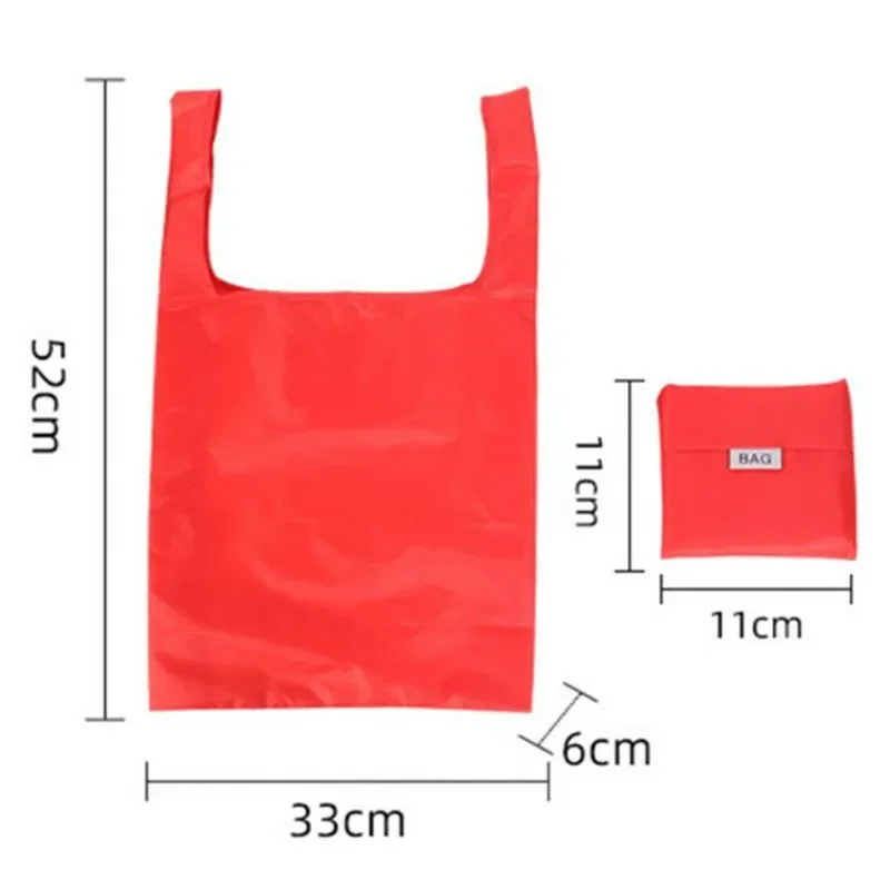 sac à provisions couleur unie écologique pliant réutilisable portable sac à bandoulière polyester pour voyage épicerie sac à provisions solide