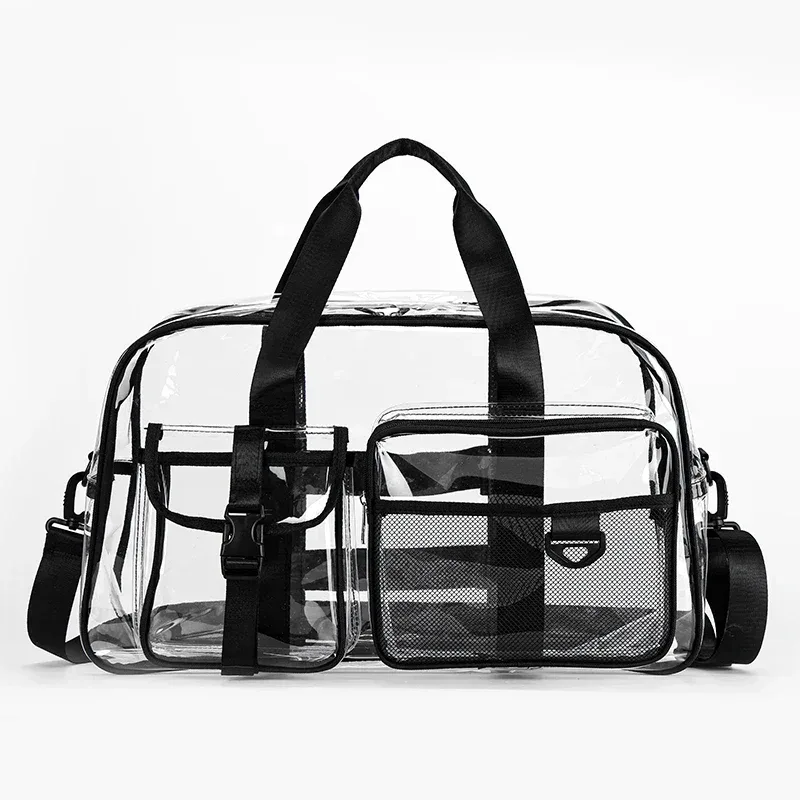 nouveau polyvalent couleur unie fermeture éclair pvc doux transparent sacs de voyage 2026 offre spéciale simple grande capacité sac à bandoulière décontracté