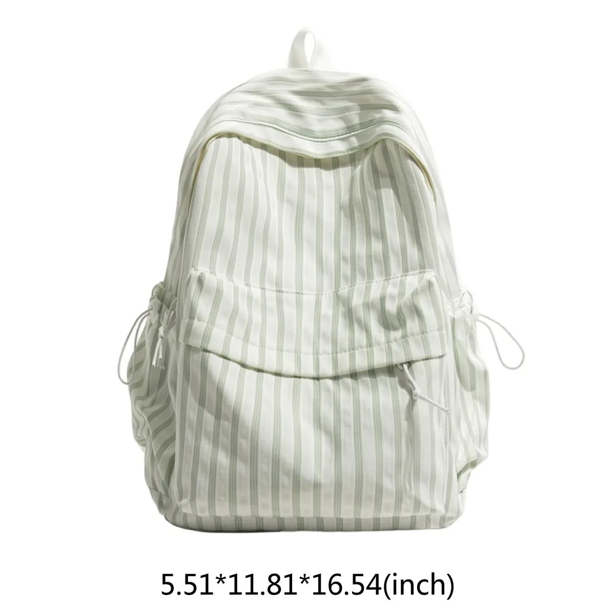 sac à dos à motif rayé, grande capacité, imprimé rayé mignon, avec pendentif, sac à dos léger en nylon, sac à dos pour les trajets quotidiens