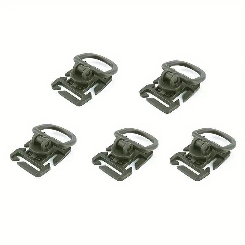 5 pièces de clips tactiques molle d ring 360 ° boucle de sac à dos rotative, outil de kit de voyage, anneau en d pivotant, crochet de suspension, accessoires pour sacs molle