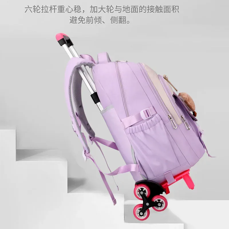 sacs à dos scolaires à roulettes pour filles, mochila, sac à dos enfant, bagage à roulettes, sac à dos scolaire