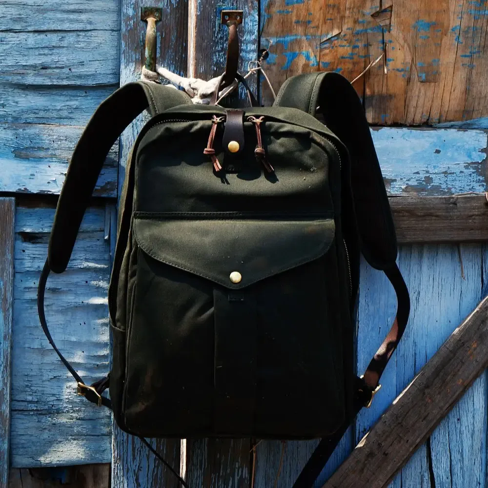 tailor brando-sac à dos rétro américain étanche, 15oz rap173, 24x47x12cm, sac d'école de voyage pour ordinateur, unisexe, toile d'avertissement, 70307