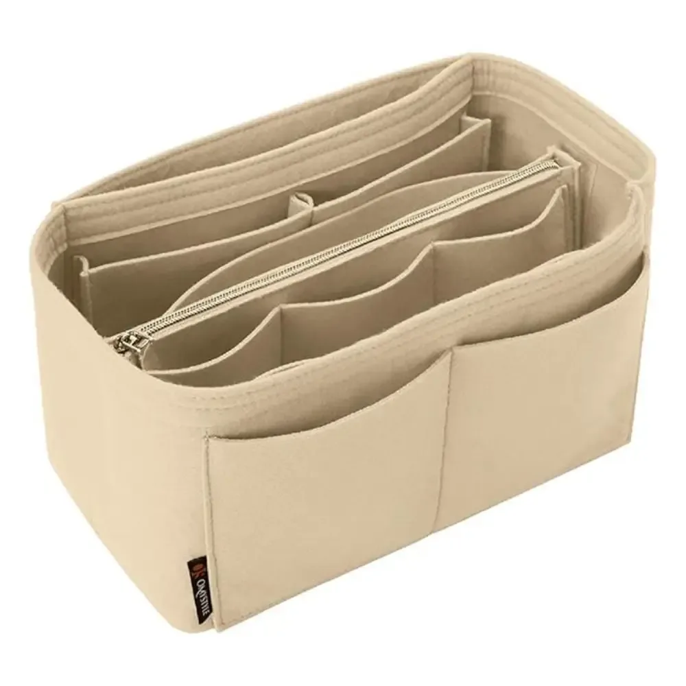 sac à main léger en feutre, organisateur de cosmétiques, conteneur de toilette, sacs de rangement, fermeture éclair, sac à main multi-poches, rangement de toilette
