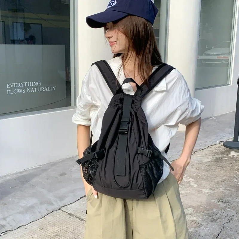 nouveau sac à dos léger à cordon de serrage, grande capacité, sac de sport décontracté, sac de voyage, sac de rangement, sac à bandoulière pour étudiants, unisexe