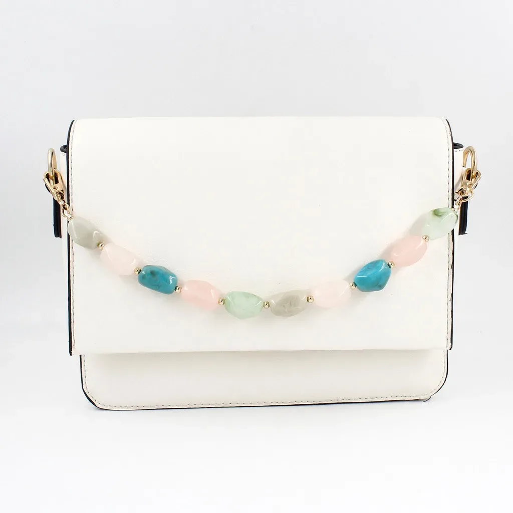 chaîne de poignée de sac en acrylique rétro, sangle de remplacement pour sac à main, poignée de sac perlée, chaîne en acrylique irrégulière robuste pour sacs fourre-tout de trajet quotidien