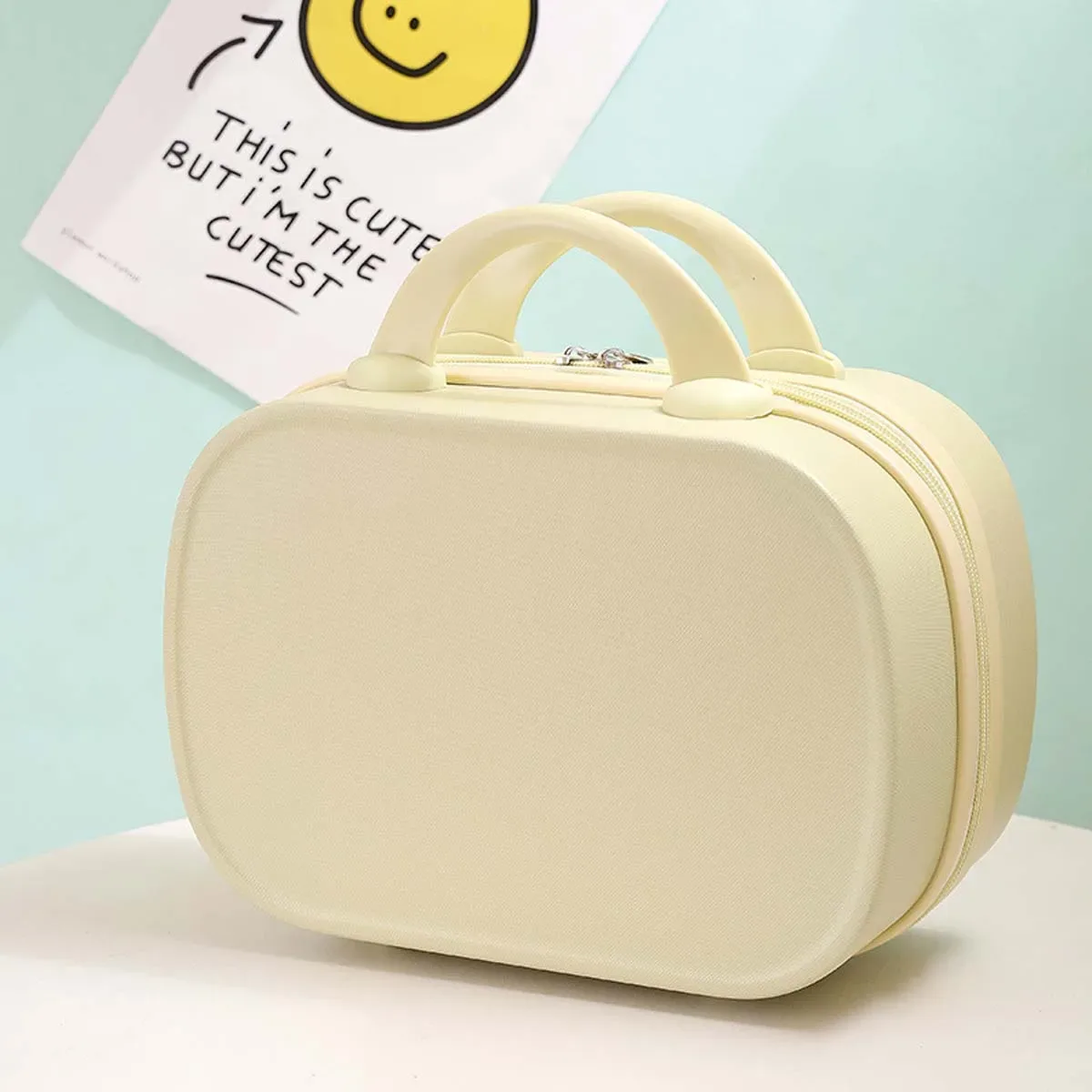 bagage à main contrasté de couleur, petite trousse de maquillage pour femmes, pratique, étui de mot de passe de voyage de 14 pouces, mini sac de rangement léger