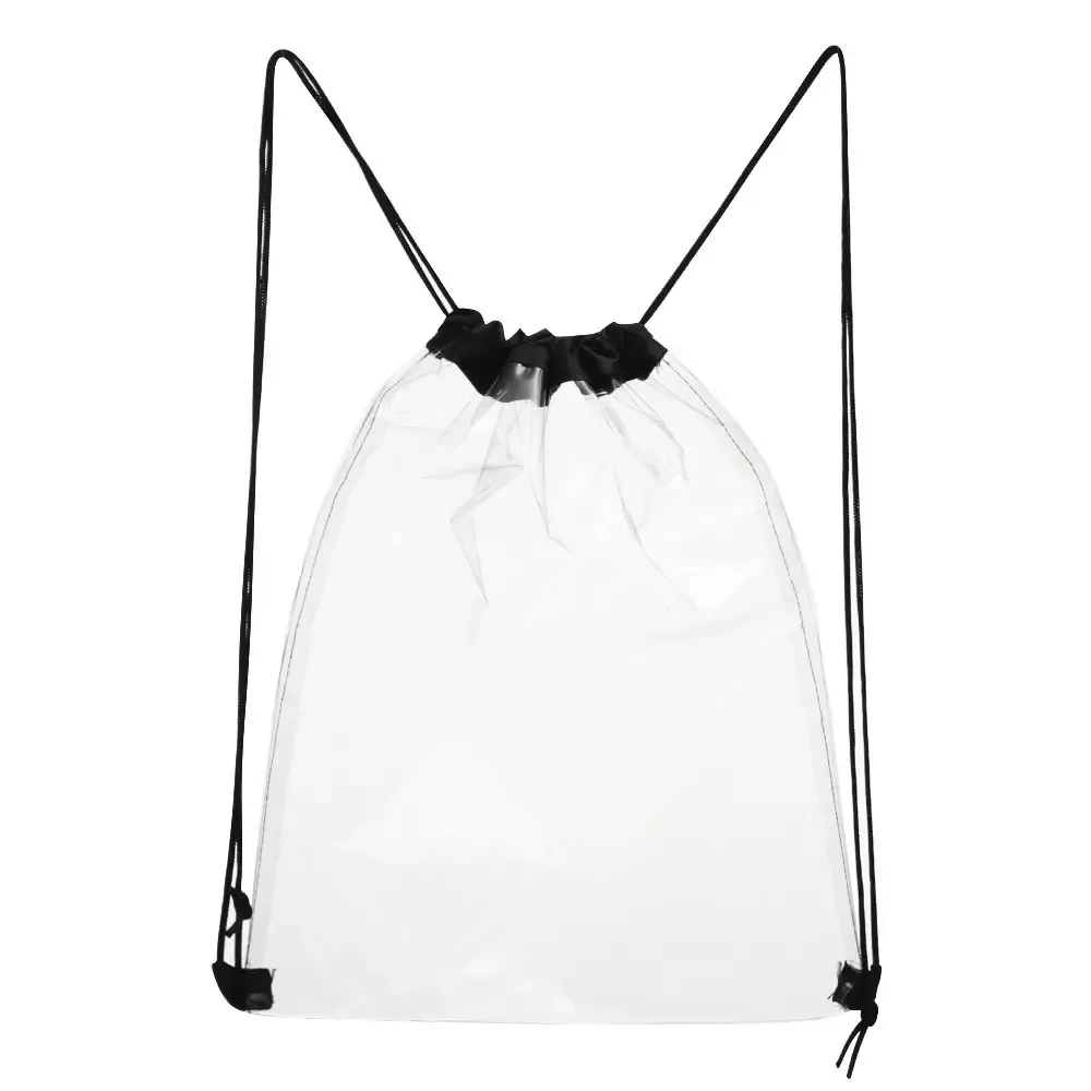 sac à dos transparent pliable en pvc écologique portable, sacs à cordon, sacs à dos de shopping, sacs imperméables