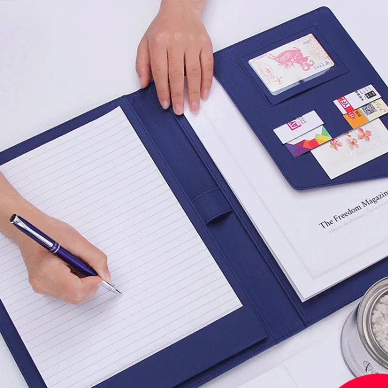 portefeuille personnalisé gratuit, porte-documents a4, bloc-notes en papier, sac à documents d'affaires portable, porte-carte d'identité à la mode, nouveau style, 30 feuilles