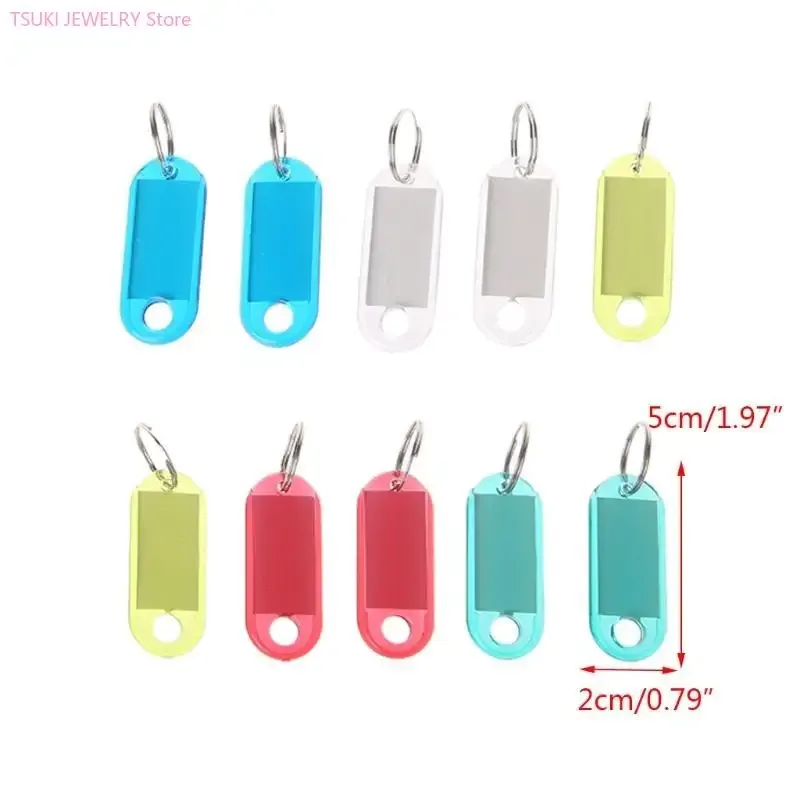 62ke 10pcs nouvel étiquette d'identification bagages en plastique transparent pour les clés clés clés trousse