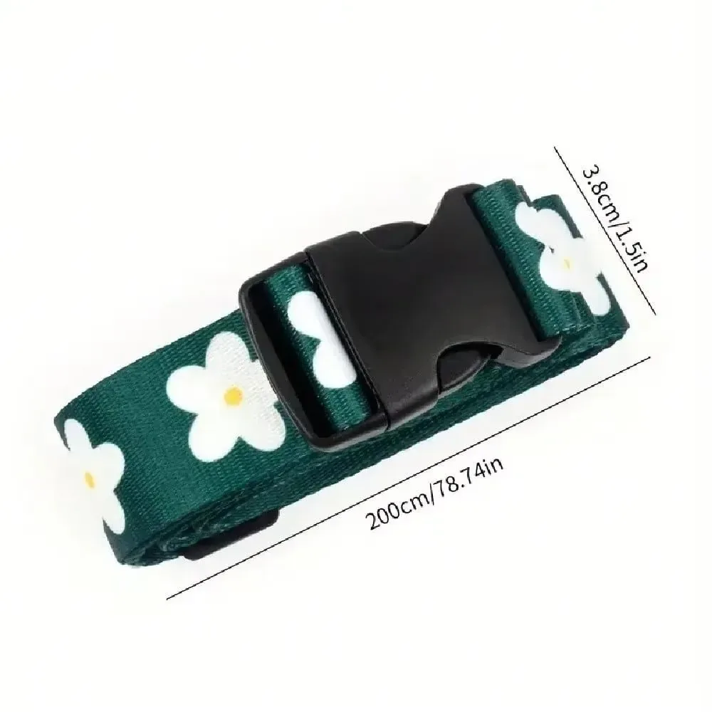 nouvelles sangles de bagages multicolores en polyester, antivol, sangle de bagages de voyage réglable, sangle de bagages florale, accessoires de voyage