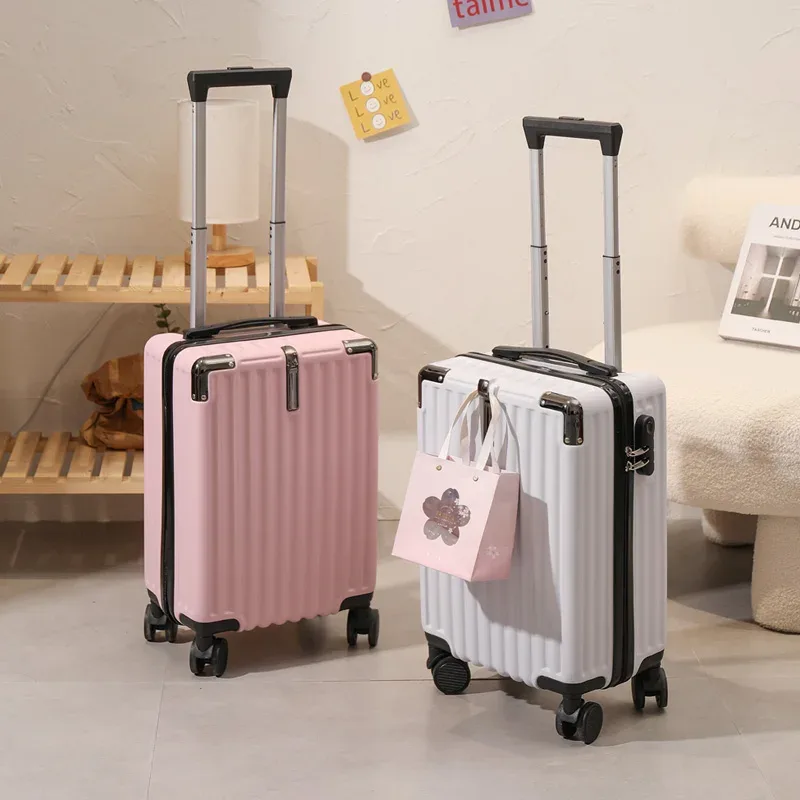 Valise de Voyage Légère avec Mot de Passe pour Étudiant, Petit Bagage, Roue Universelle pour Homme et Femme, Chariot d'Embarquement, 18 Pouces