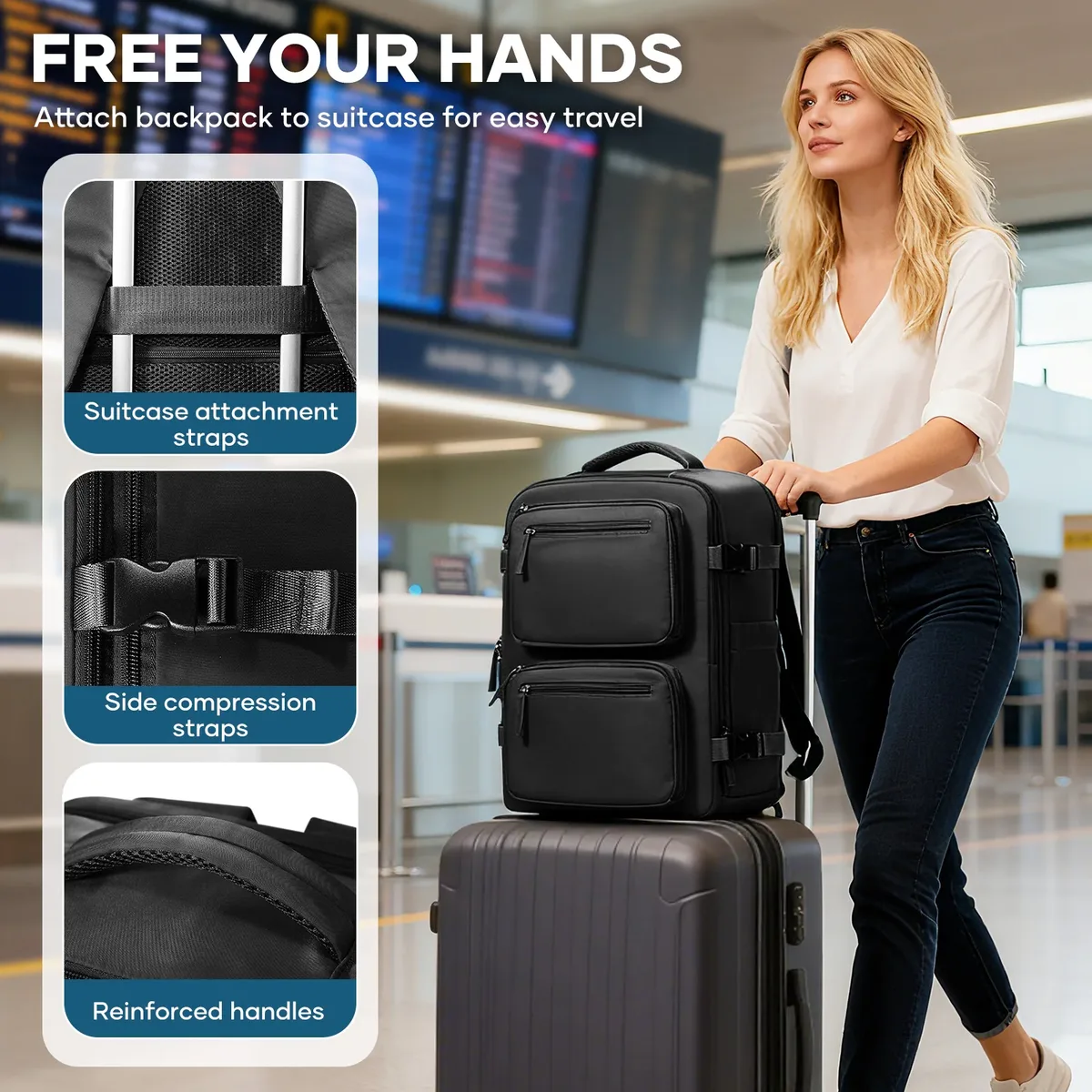 sac à dos pour femme, sac à dos à vide avec pompe, bagage à main 40x30x20 ryanair wizzair easyjet, sac à dos pour avion, sac à dos pour ordinateur portable pour homme