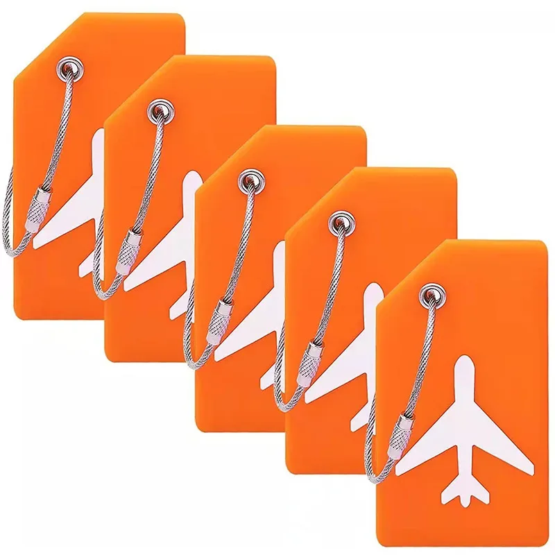 étiquette à bagages en silicone pour valises avec boucle en acier inoxydable, approuvée par la tsa, protection de la vie privée, accessoires de voyage essentiels, étiquettes à bagages