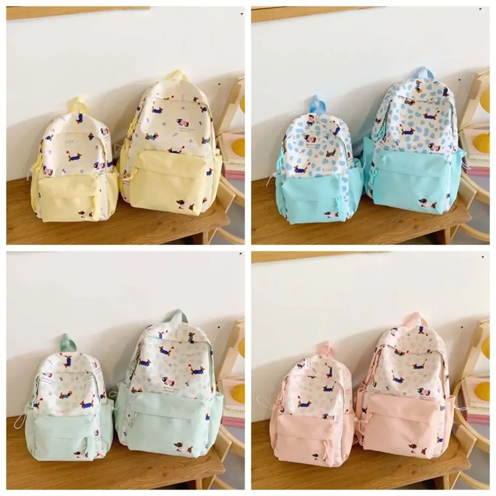 sac à dos en nylon pour étudiants, motif teckel, décontracté, durable, avec sangles fixes, en polyester, grande capacité, pour usage quotidien