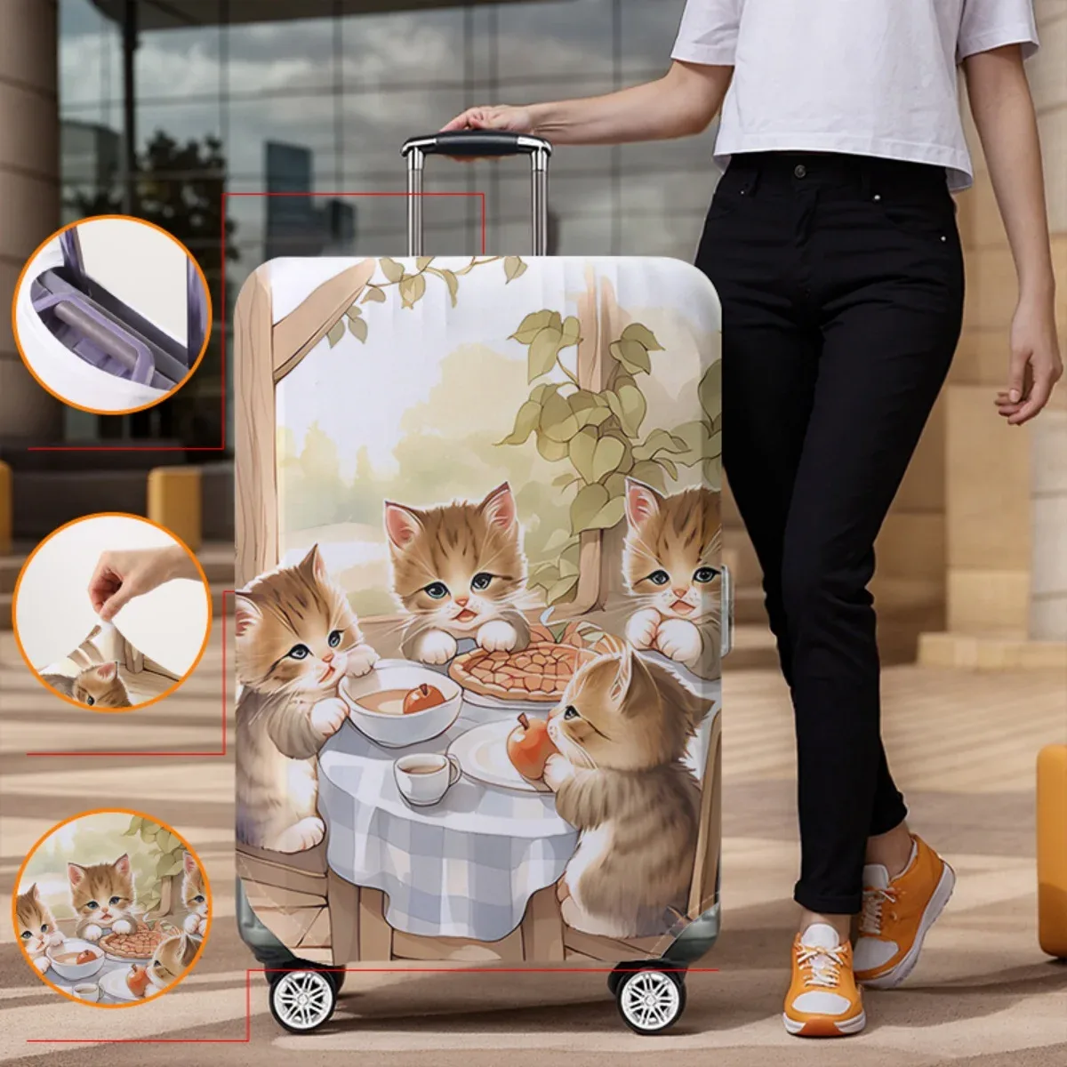 housse de protection pour bagages avec imprimé de dessin animé