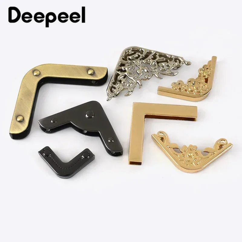 deepeel-boucles de protection des bords du sac à main, décoration d'angle de sac à bagages, fermoirs en métal, accessoires de quincaillerie de bricolage, 25mm, 35mm, 40mm, 45mm, 54mm, 5/10 pièces