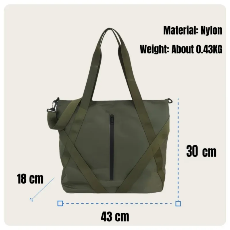 sac de rangement tendance et à la mode, grande capacité, style instagram, unisexe, adapté aux étudiants, fabriqué en nylon imperméable, disponible en noir et vert foncé, peut être utilisé comme sac à main, sac bandoulière, sac à épaule, sac de voyage ou sac fourre-tout.