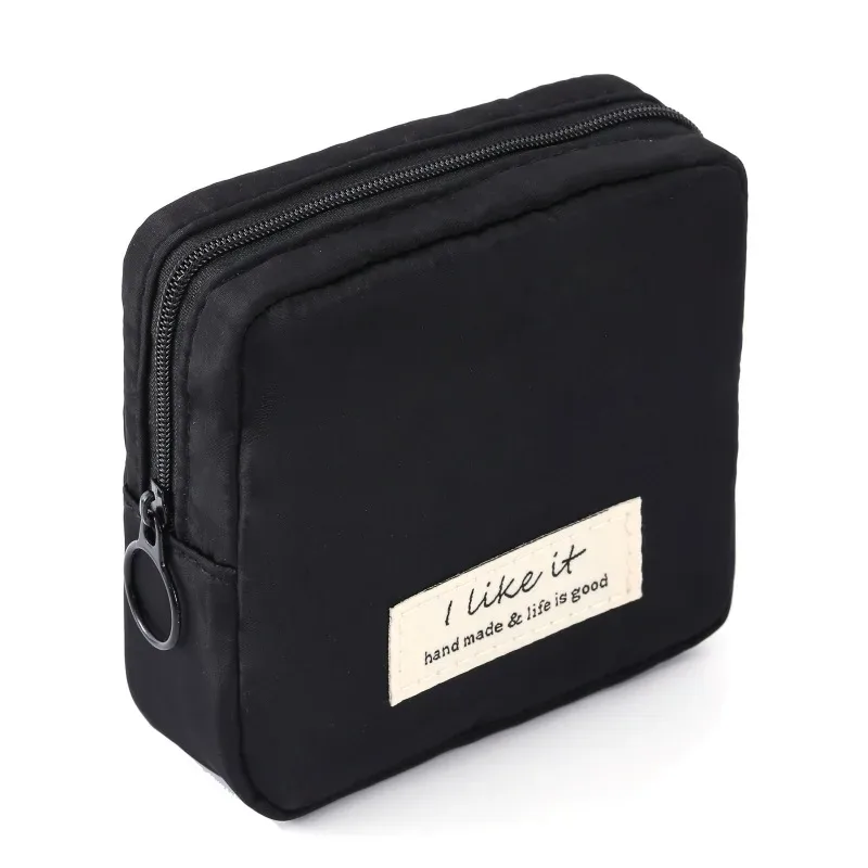 sac de rangement imperméable de couleur morandi pour les voyages, portable pour rouge à lèvres, cosmétiques, serviettes hygiéniques, petit sac portable