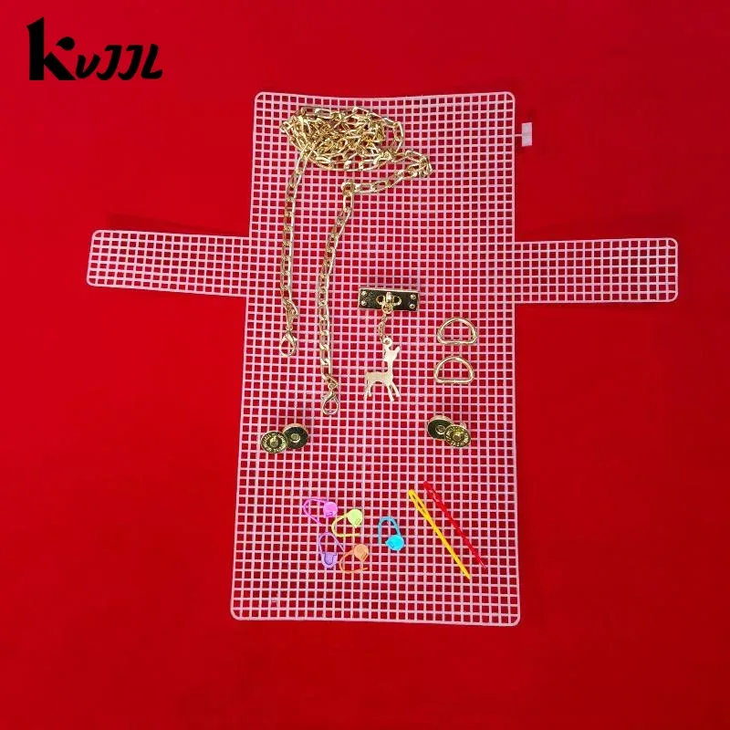 Kit de sacs à tricoter au Crochet, feuilles de toile en plastique, ensemble de rubans pour bricolage, sacs à bandoulière artisanaux, accessoires, outil avec tricot