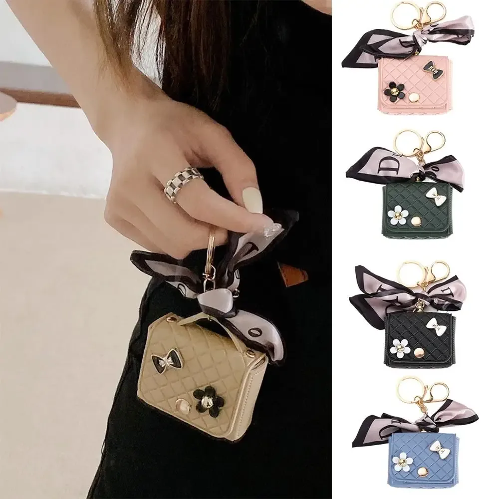 nouveau étui de rangement pour écouteurs en cuir, mini porte-clés créatif, pendentif couleur unie, étui pour écouteurs bluetooth