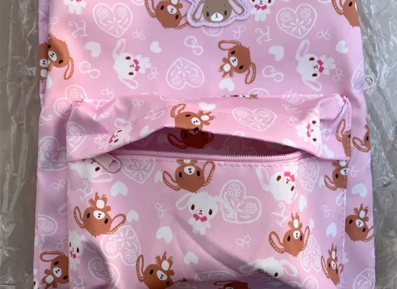 sac à dos sugarbunny cartoon bunny pour filles, sacs d'école kawaii, sac à dos rose, mignon