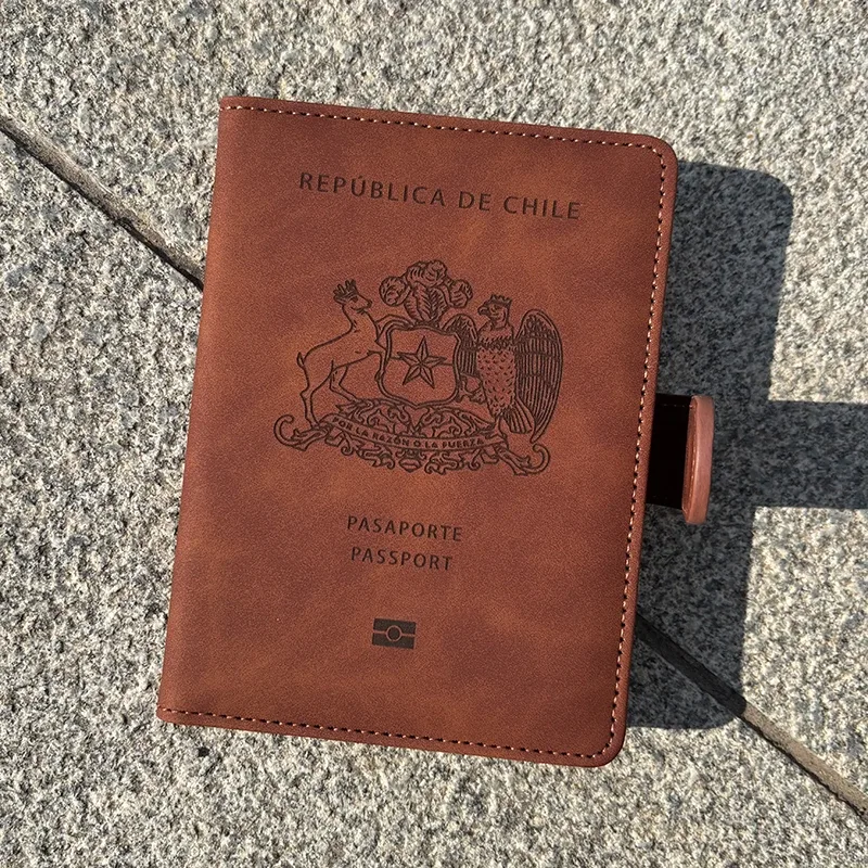 porte-passeport de la république du chili pour hommes et femmes, portefeuille de voyage, porte-cartes, mode