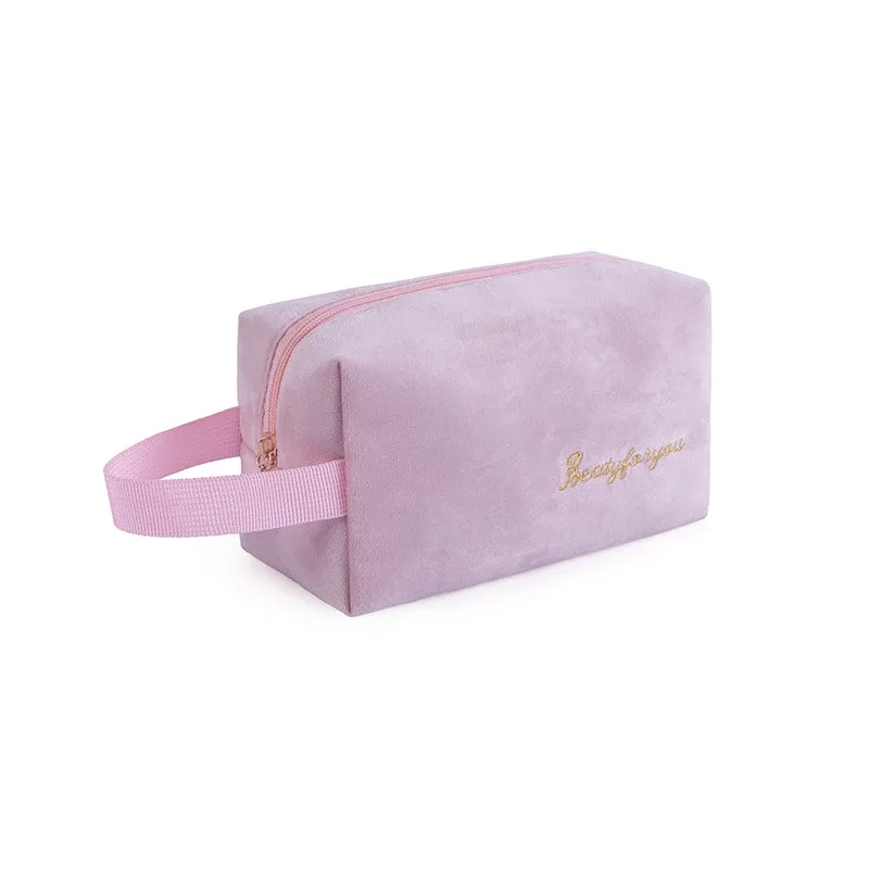 sac de rangement de maquillage en velours doux pour femme, trousse de toilette pour coussinets, trousse de maquillage de voyage gt, trousse de beauté pour évaluateurs