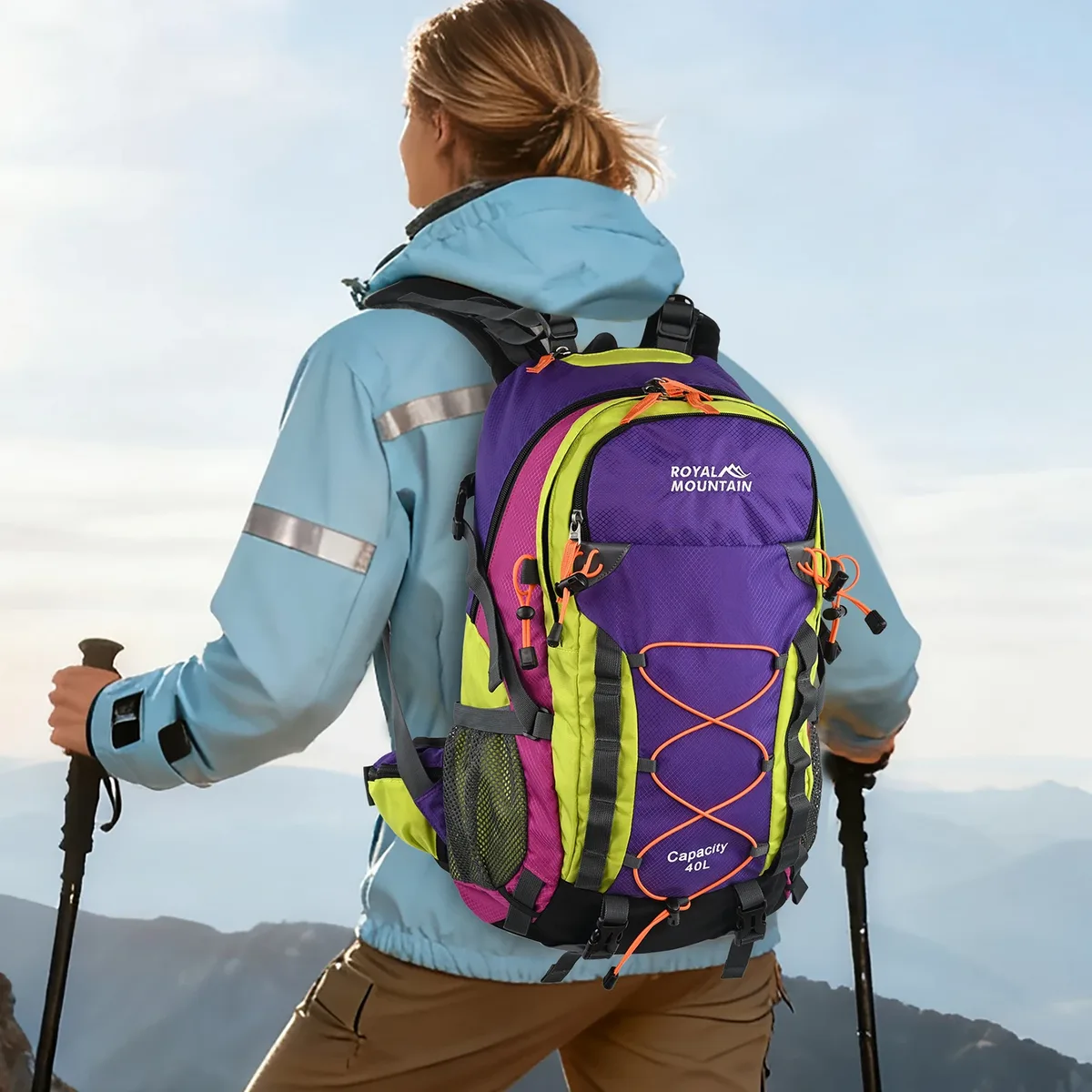 sac à dos de randonnée et d'extérieur de 30l avec housse de protection contre la pluie, tissu résistant à l'eau, multi-compartiments, adapté à tous les genres et à tous les environnements.