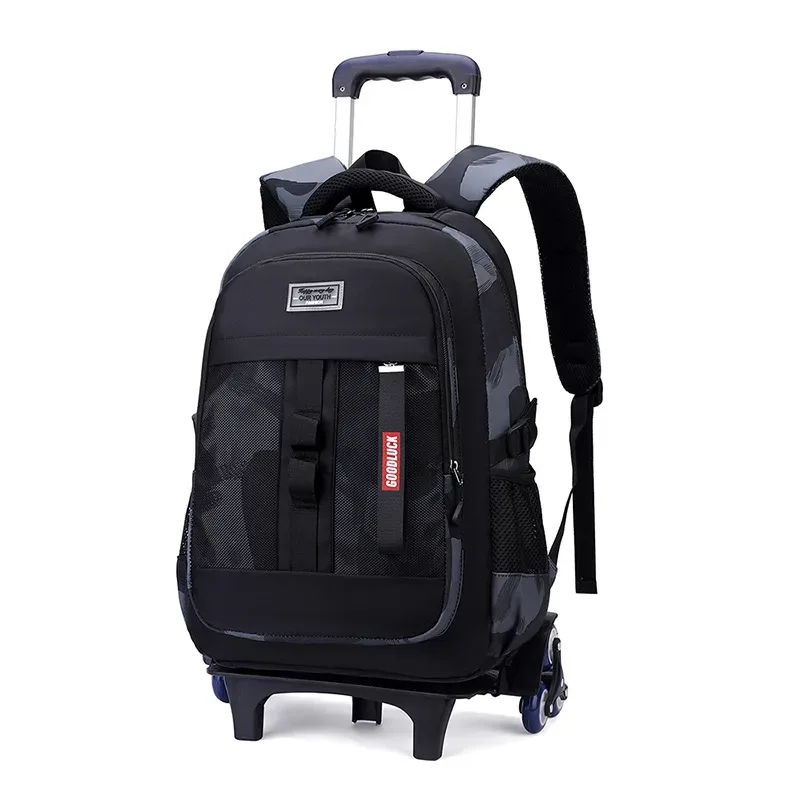 sac de chariot d'école pour adolescents garçon enfants étudiant sac à dos roulant sac d'école avec roues sac à dos à roulettes de voyage sacs de livre