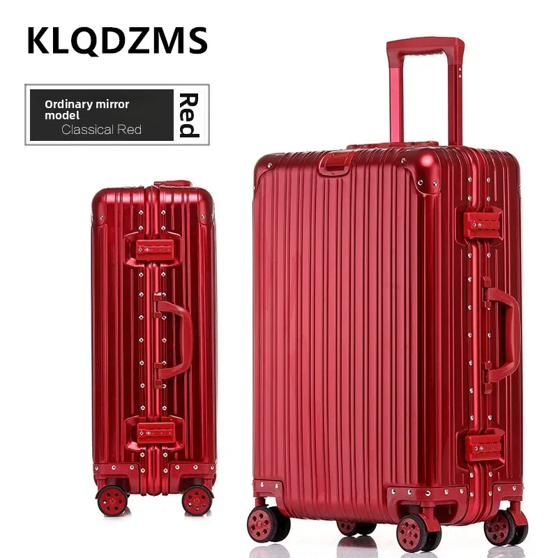 klqdzms bagage de voyage de haute qualité en alliage d'aluminium et de magnésium, grande capacité, valise de voyage de 20 pouces, sac de voyage d'affaires