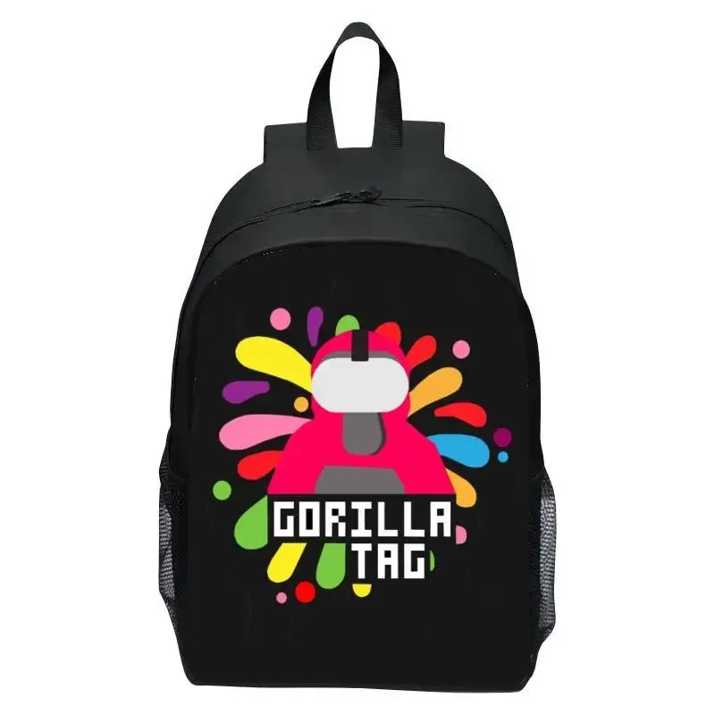 sac à dos pour enfants de 16 pouces, jeu imprimé, étiquette gorilla, sac à dos d'école primaire, pour garçons et filles
