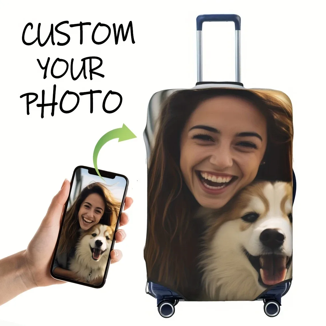 Housses de bagages personnalisées - Personnalisez avec votre nom, vos photos et vos logos | Polyester durable | Accessoires de voyage lavables – le necéssaire parfait