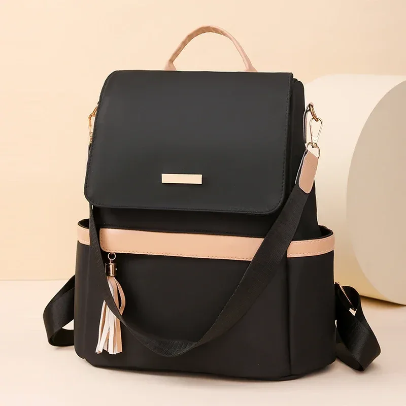 sacs à dos à compartiment intérieur softback pour femmes, sacs à dos en nylon à fermeture éclair, décontracté, solide, grande capacité, haute qualité, 2024