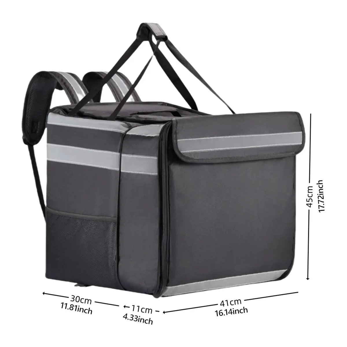 sac à dos de livraison de pizza, sac à dos de livraison de nourriture extensible et étanche pour vélo, léger avec bande réfléchissante