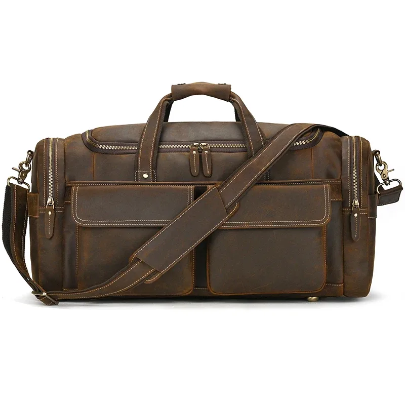 maheu-grand sac de voyage en cuir group pour homme, bagage de style vintage, accessoire de -du-- end