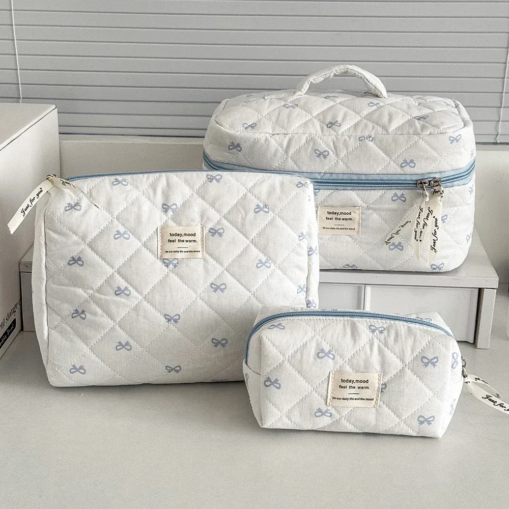 2025 nouveau 3 sacs ensemble femmes sac de maquillage grande capacité cosmétique toilette pochette de rangement sac à main maquillage carré fermeture éclair quilting sac