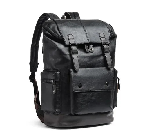sac à dos en cuir pu personnalisé pour homme, grand sac d'ordinateur portable de voyage antivol, sac à dos noir pour homme, école, entreprise, lancé, mbb501162