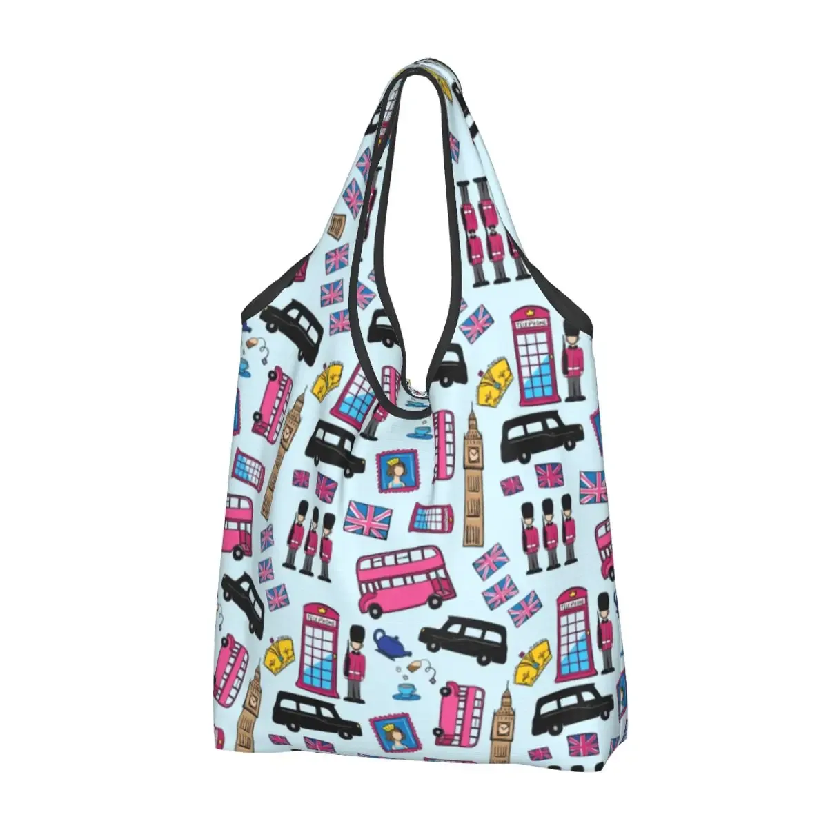 sac fourre-tout portable britannique sensation red bus, btfashion, vintage, royaume-uni, londres, symdockers shopping, épicerie, sac initié